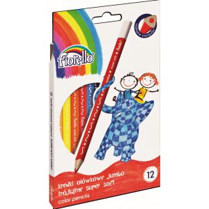 Kredki ołówkowe Fiorello Super Soft Jumbo, 12 kolorów